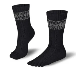 Knitido Merino & Cashmere Snowflakes – Tåsokker – Black / Grey
