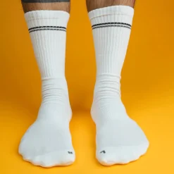 My Foot Function Wide Socks – Crew Length – White