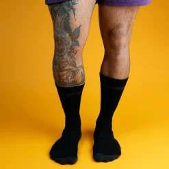 My Foot Function Wide Socks – Crew Length – Black