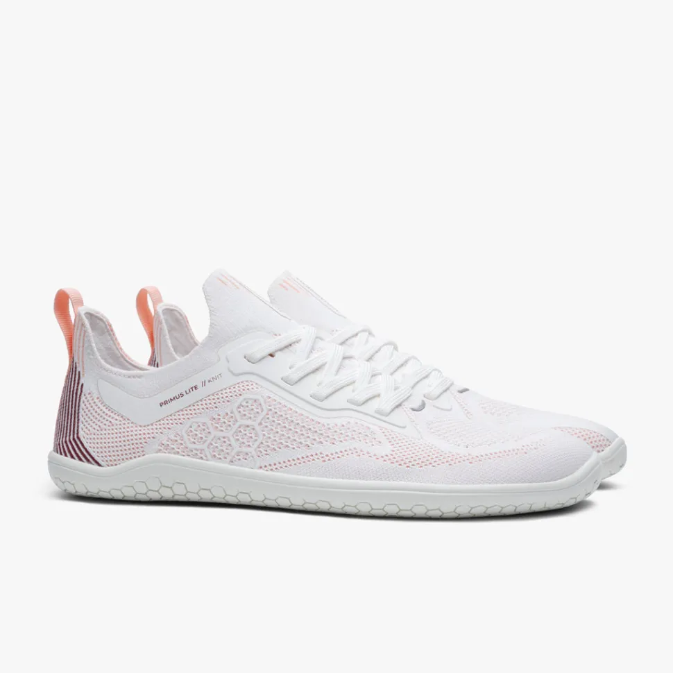 Vivobarefoot Primus Lite Knit Womens – White/Peach Melba
